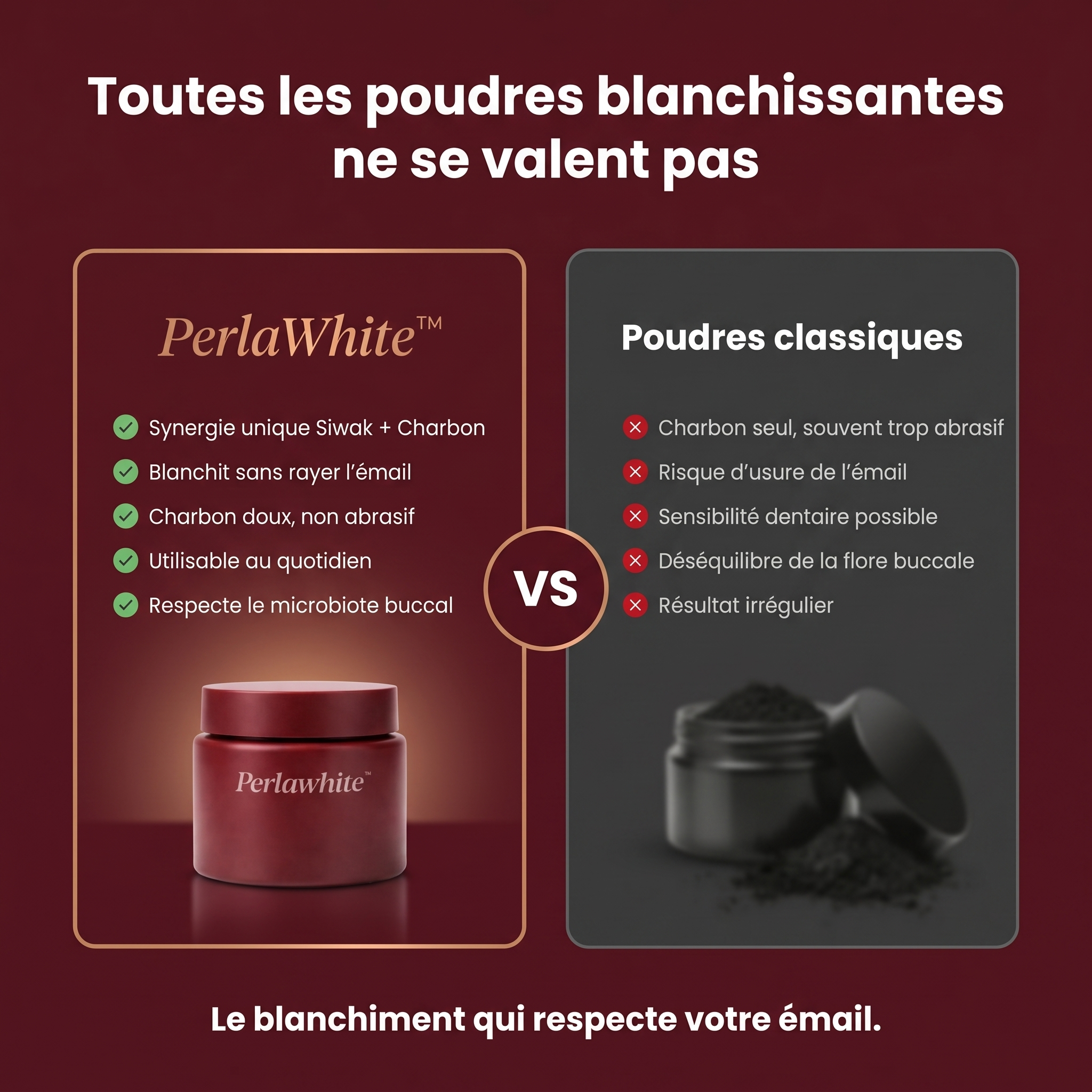 Poudre blancheur au Siwak & charbon
